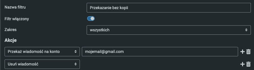 Przekazanie wiadomości bez kopii